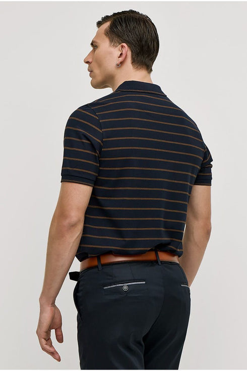 Ανδρικό Μπλουζάκι Πόλο Μπλε Ριγέ Sogo