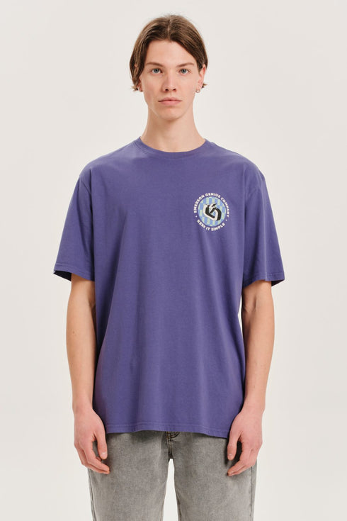 Emerson Ανδρικό Κοντομάνικο T-Shirt με Τύπωμα στην Πλάτη Μοβ