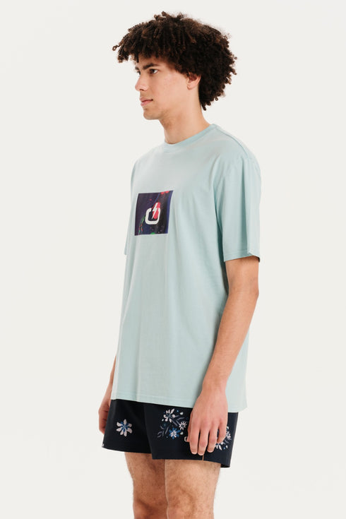 Emerson Ανδρικό Κοντομάνικο T-Shirt Γαλάζιο με Στάμπα