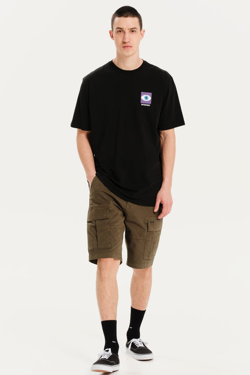 Emerson Ανδρικό Κοντομάνικο T-Shirt με Τύπωμα στην Πλάτη Μαύρο