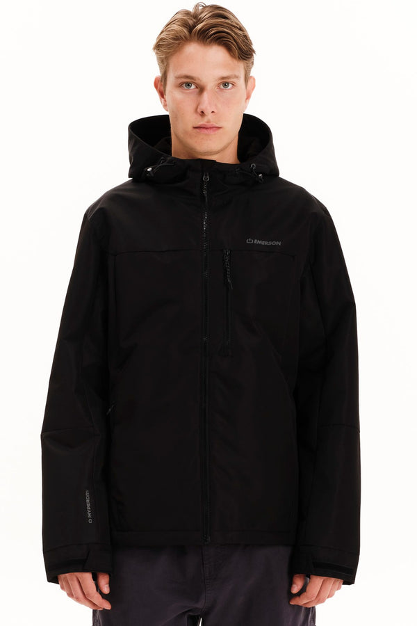 Emerson Ανδρικό Μπουφάν με Κουκούλα Μαύρο