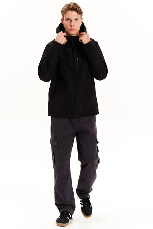 Emerson Ανδρικό Μπουφάν με Κουκούλα Μαύρο