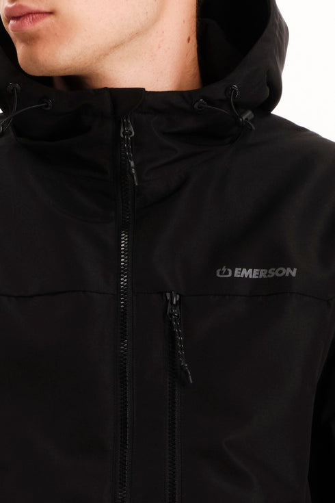 Emerson Ανδρικό Μπουφάν με Κουκούλα Μαύρο