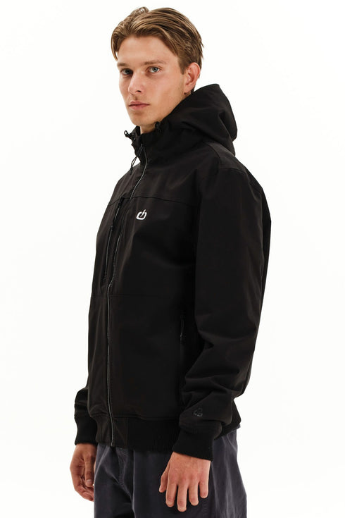 Emerson Ανδρικό Μπουφάν Bomber με Κουκούλα Μαύρο