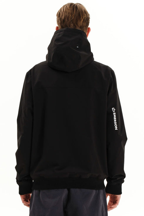 Emerson Ανδρικό Μπουφάν Bomber με Κουκούλα Μαύρο