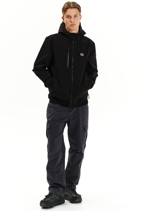 Emerson Ανδρικό Μπουφάν Bomber με Κουκούλα Μαύρο