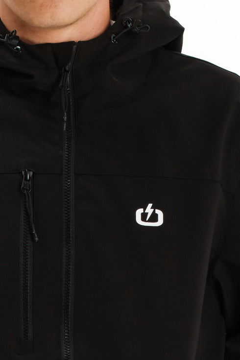 Emerson Ανδρικό Μπουφάν Bomber με Κουκούλα Μαύρο