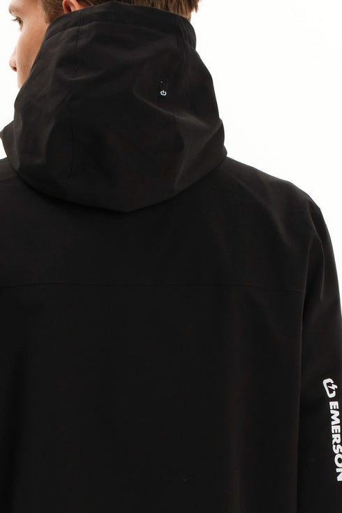 Emerson Ανδρικό Μπουφάν Bomber με Κουκούλα Μαύρο