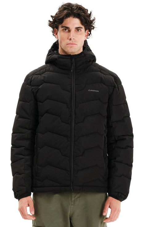 Emerson Ανδρικό Μπουφάν Puffer με Κουκούλα Μαύρο