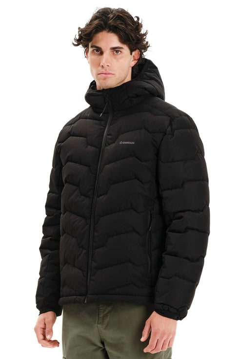 Emerson Ανδρικό Μπουφάν Puffer με Κουκούλα Μαύρο