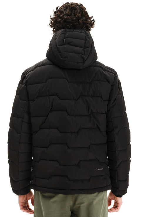 Emerson Ανδρικό Μπουφάν Puffer με Κουκούλα Μαύρο
