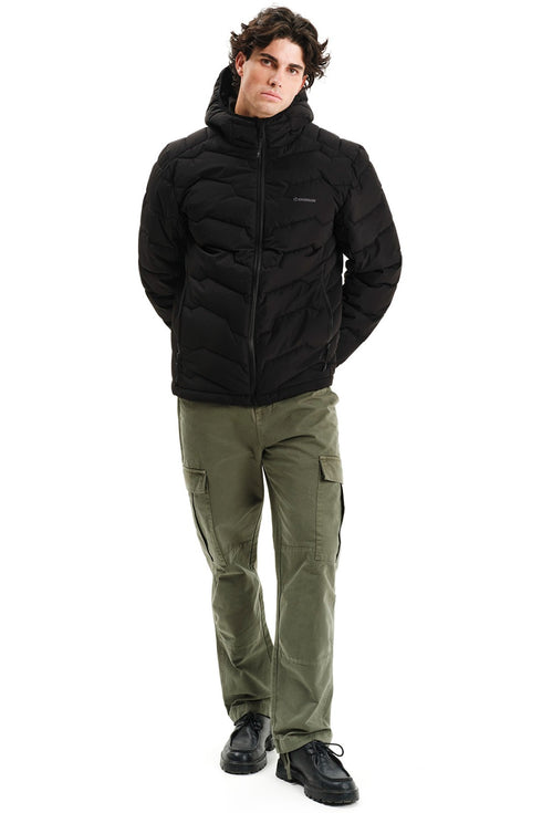 Emerson Ανδρικό Μπουφάν Puffer με Κουκούλα Μαύρο