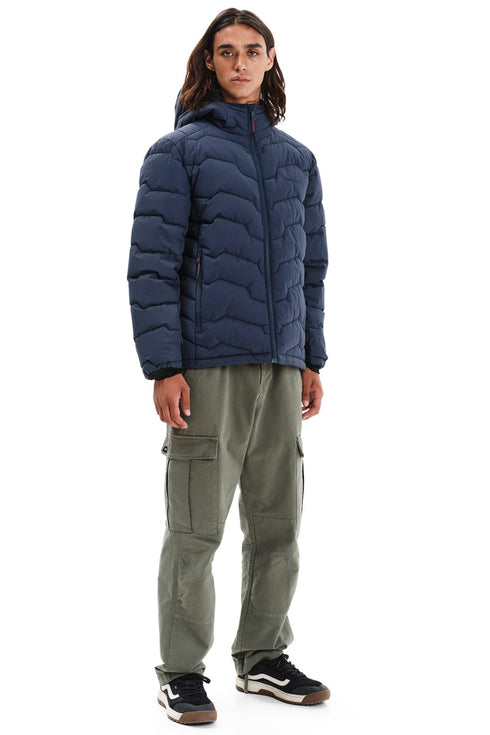 Emerson Ανδρικό Μπουφάν Puffer με Κουκούλα Μπλε