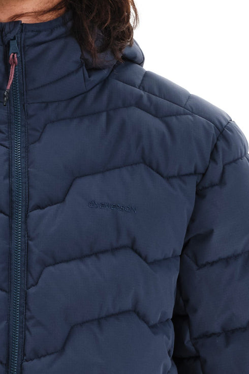 Emerson Ανδρικό Μπουφάν Puffer με Κουκούλα Μπλε