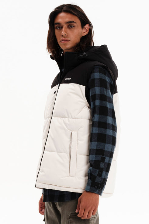 Emerson Ανδρικό Αμάνικο Μπουφάν με Κουκούλα Εκρού