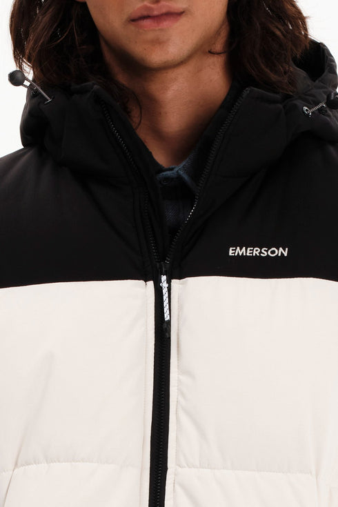 Emerson Ανδρικό Αμάνικο Μπουφάν με Κουκούλα Εκρού