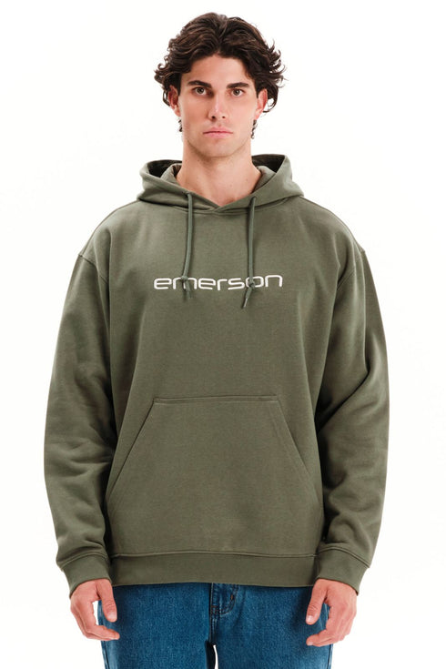 Ανδρικό Φούτερ με Κουκούλα Λαδί Emerson