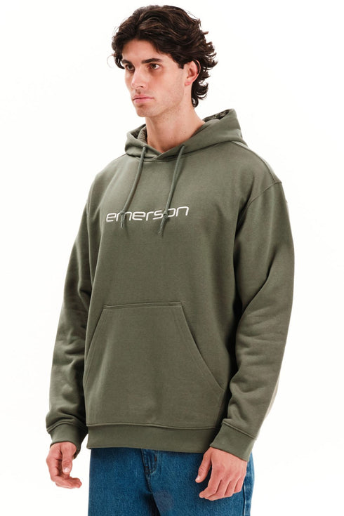 Ανδρικό Φούτερ με Κουκούλα Λαδί Emerson