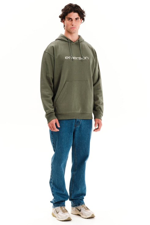 Ανδρικό Φούτερ με Κουκούλα Λαδί Emerson