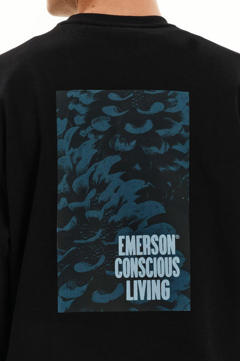 Emerson Ανδρικό Φούτερ Λαιμόκοψη Μαύρο