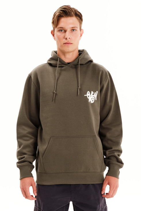 Emerson Ανδρικό Φούτερ Μπεζ με Τύπωμα στην Πλάτη