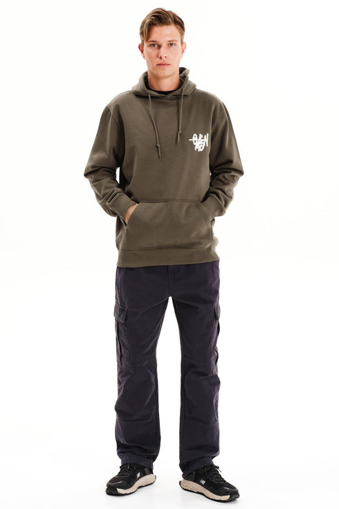 Emerson Ανδρικό Φούτερ Μπεζ με Τύπωμα στην Πλάτη