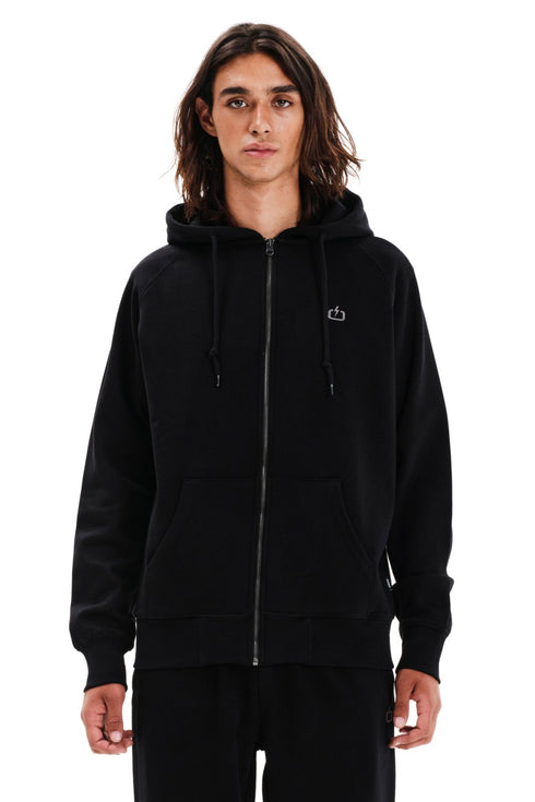 Ανδρική Ζακέτα Φούτερ με Κουκούλα Μαύρη Emerson