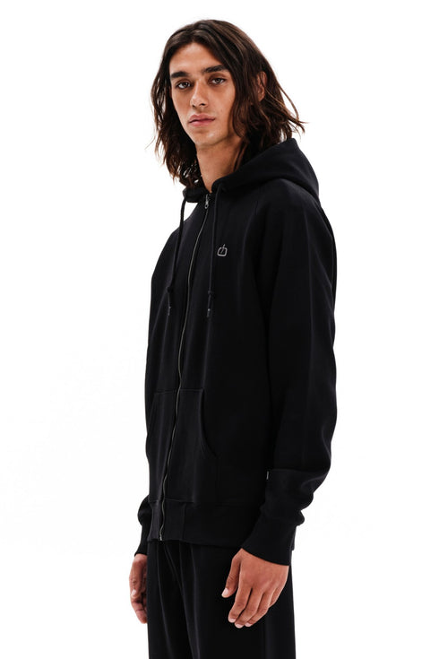 Ανδρική Ζακέτα Φούτερ με Κουκούλα Μαύρη Emerson