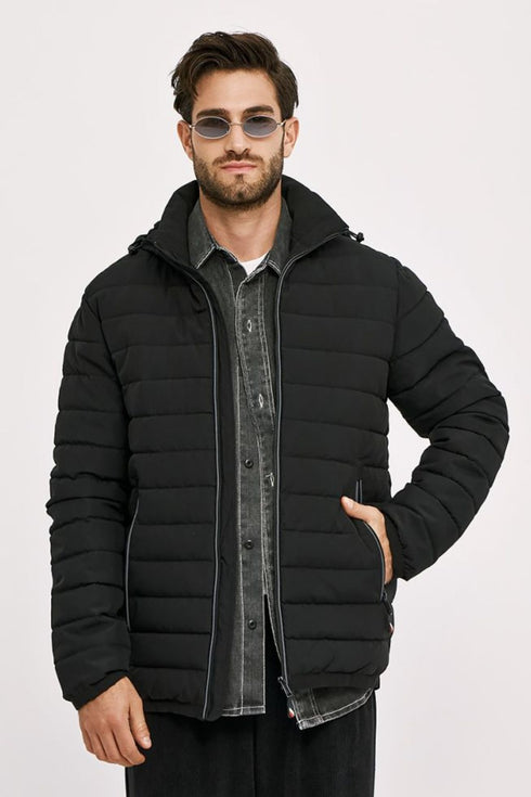 Ανδρικό Μπουφάν Puffer Μαύρο Camaro