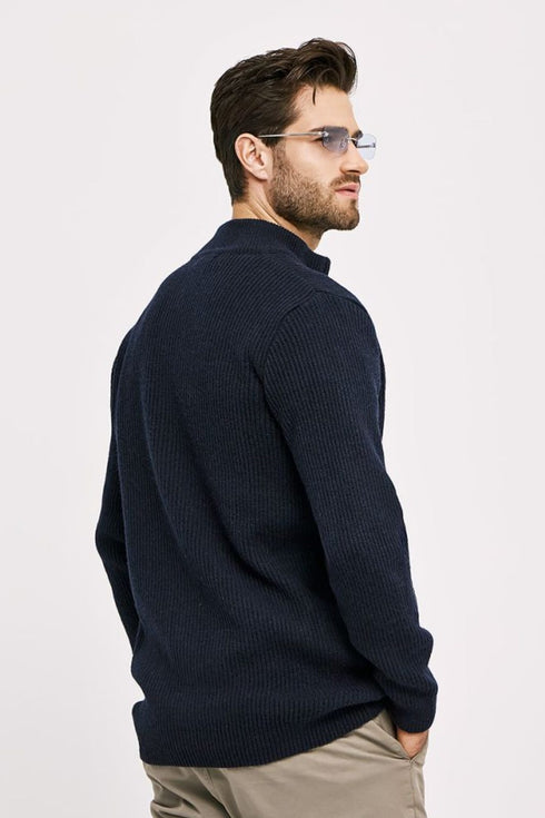 Ανδρική Πλεκτή Ζακέτα Μπλε Camaro