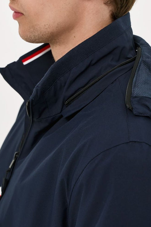 Brokers Ανδρικό Ανοιξιάτικο Μπουφάν Μπλε με Κουκούλα