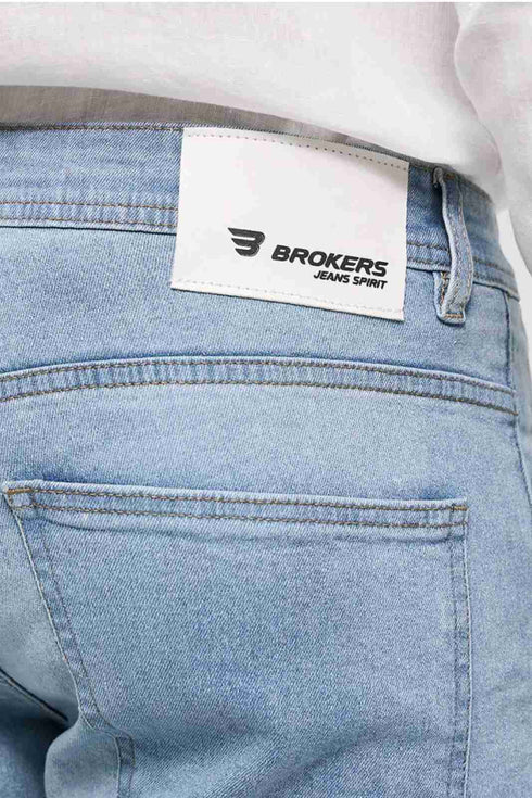 Brokers Ανδρικό Τζιν Παντελόνι Σε Στενή Γραμμή Μπλε Ανοιχτό