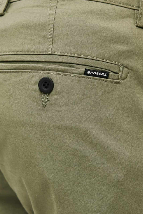 Ανδρικό Παντελόνι Chino Στενή Γραμμή Λαδί Brokers