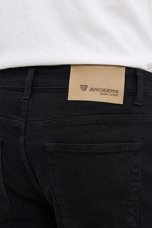 Brokers Ανδρική Τζιν Βερμούδα Μαύρη