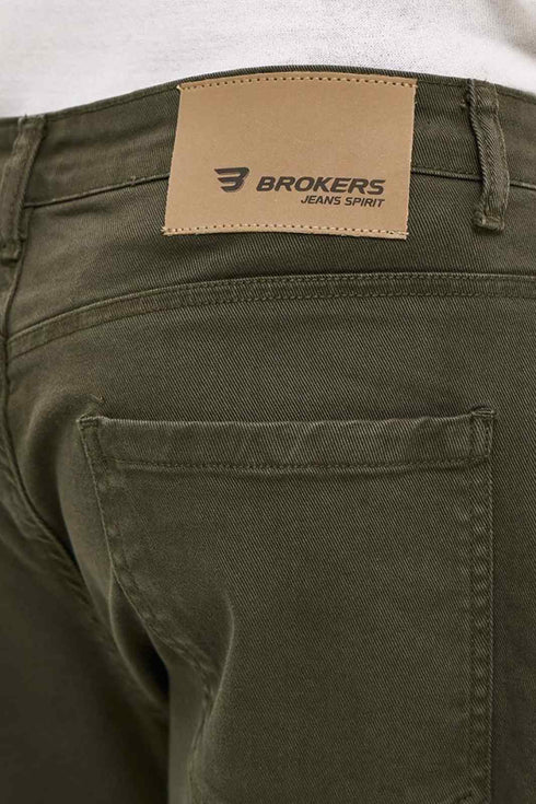 Brokers Ανδρική Τζιν Βερμούδα Χακί