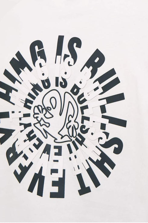 Brokers Ανδρικό T-Shirt σε Άνετη Γραμμή Εκρού με Τύπωμα στην Πλάτη