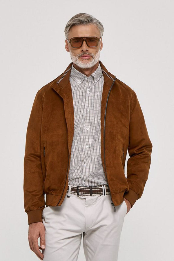 Ανδρικό Ανοιξιάτικο Μπουφάν Suede Κάμελ Sogo