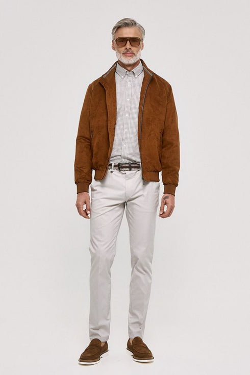 Ανδρικό Ανοιξιάτικο Μπουφάν Suede Κάμελ Sogo