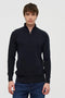 Ανδρική Πλεκτή Μπλούζα Half Zip Μπλε Brokers