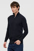 Ανδρική Πλεκτή Μπλούζα Half Zip Μπλε Brokers