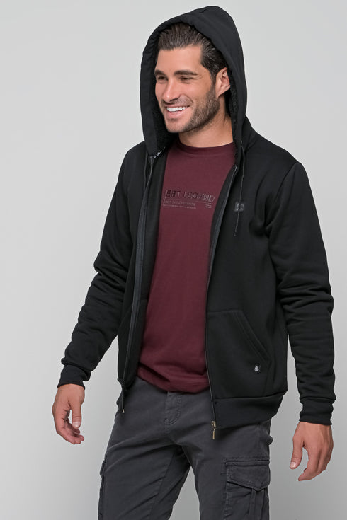 Ανδρική Ζακέτα Φούτερ Χρώμα Μαύρο Everbest