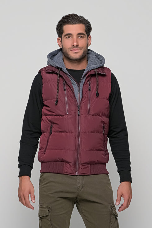 Ανδρικό Αμάνικο Μπουφάν Στενή Γραμμή Μπορντό