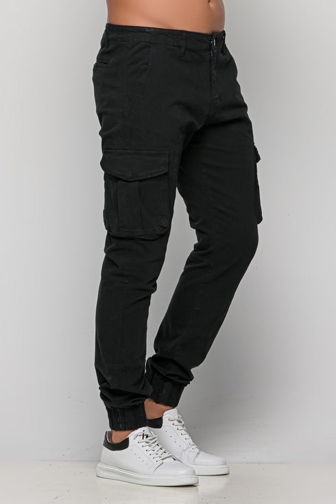 Ανδρικό Παντελόνι Cargo Χρώμα Μαύρο