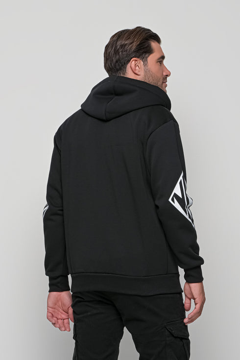 Ανδρική Ζακέτα Φούτερ με Κουκούλα Μαύρο NDC