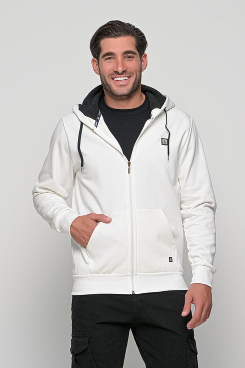 Ανδρική Ζακέτα Φούτερ Χρώμα Λευκό Everbest