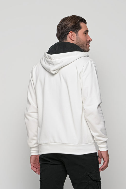 Ανδρική Ζακέτα Φούτερ Χρώμα Λευκό Everbest