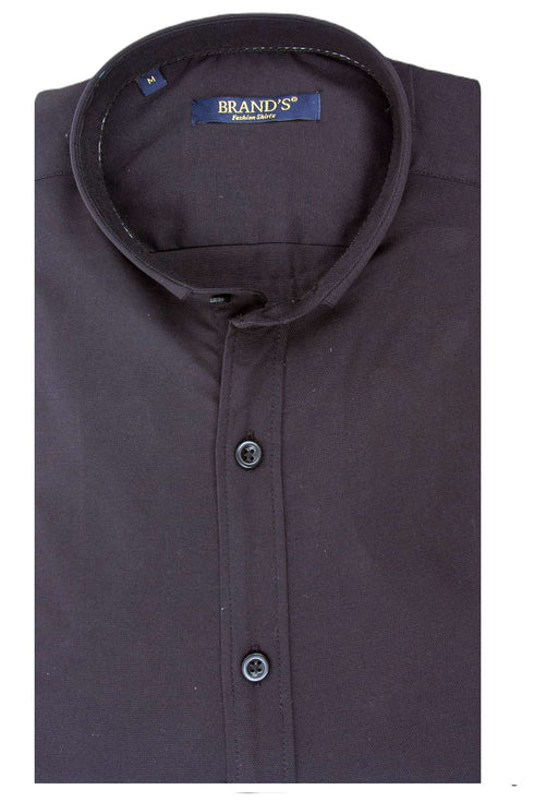 Ανδρικό Πουκάμισο Στενή Γραμμή με Μάο Γιακά Μαύρο Brand's