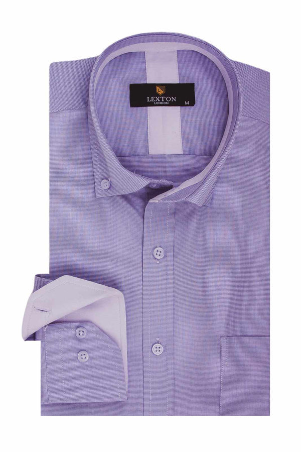 Ανδρικό Μακρυμάνικο Πουκάμισο Λιλά Lexton