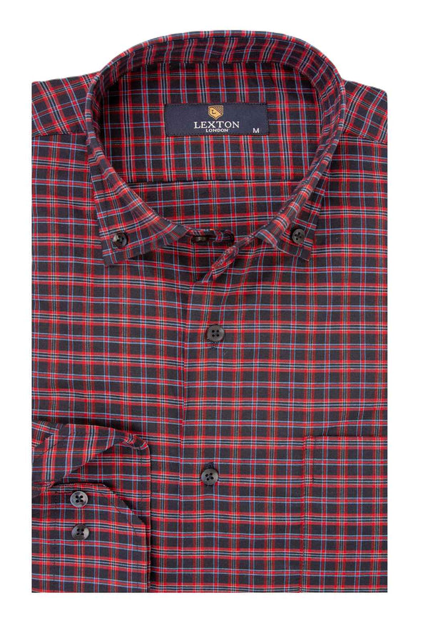 Ανδρικό Πουκάμισο Κόκκινο-Μπλε Καρό Lexton