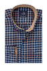 Ανδρικό Μακρυμάνικο Πουκάμισο Μπλε-Μπεζ Καρό NCS